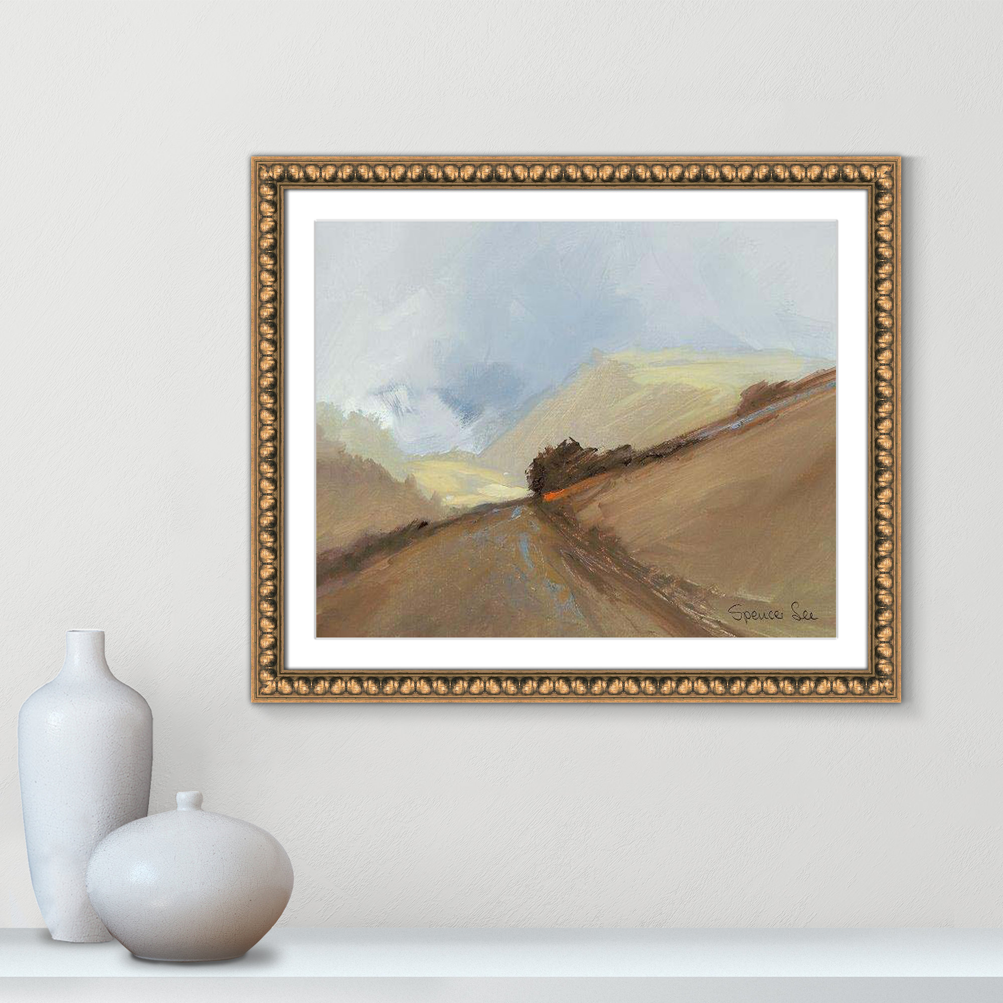 Heaven And Earth II by Spencer Lee, 22.5" H x 26.5" W x 0.75" D, Gold Framed