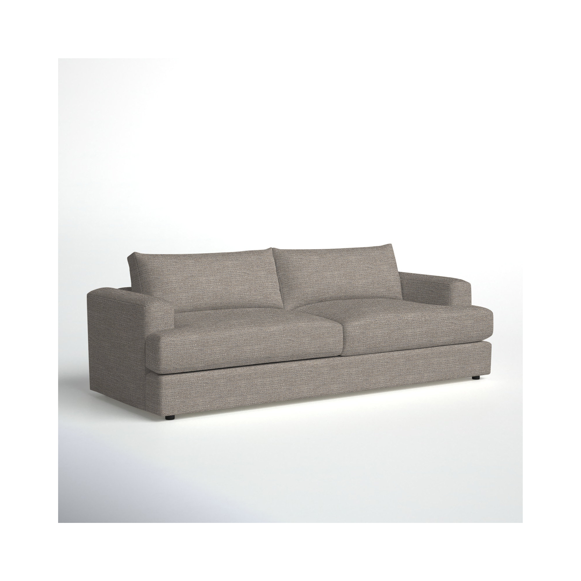 Cayden 96'' Upholstered Sofa, Drusky Linen Sustain® Basketweave