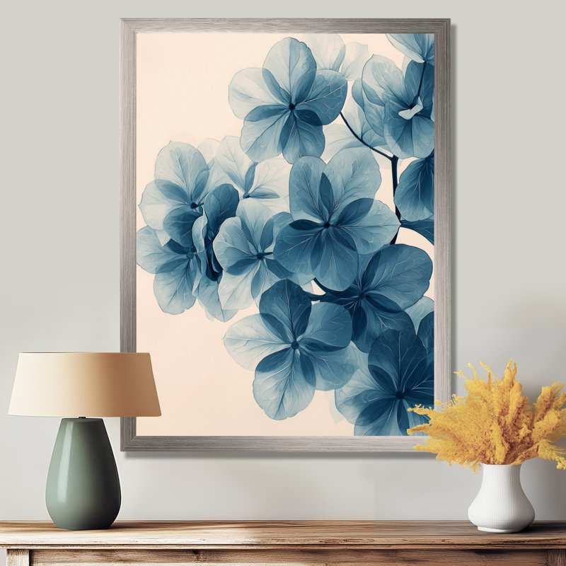 Kupfer - art mural floral, 44" H x 34" W, Reproduction encadrée d'une seule photo, Argent argent