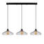 Lustre industriel avec hauteur réglable, noir et finition antique, 47,2 po x 14,2 po x 11,8 po | Corps en métal, 3 x douilles E27 (40 W maximum) | Solution d'éclairage élégante pour la salle à manger et les espaces de vie, conception nostalgique