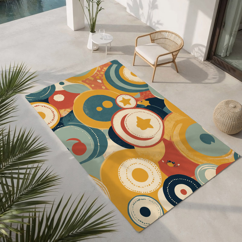 Tapis intérieur et extérieur Retro Beam, Rectangle 1 pi 6 po x 2 pi 6 po