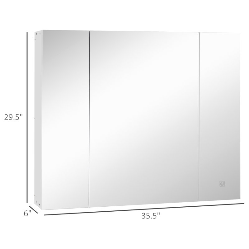Solution de rangement pour salle de bain, armoire à DEL avec gradateur 35,5 x 29,5 po, blanc - Maximisez le gradateur et l'entrée d'alimentation