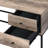 Modern Rustic Office Desk With 4 Storage - Oak And Black Port Charging Metal Sled Base For Stability