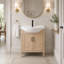Ensemble de meuble-lavabo simple autoportant 24 po avec plateau en céramique Arlowene-999969609-1000181001