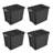 Sterilite Rugged Industrial Stackable Storage Tote w/ Lid, Black