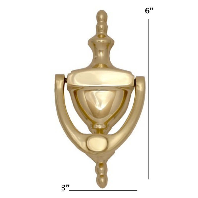 Traditional Brass Door Knocker, Polished Brass