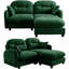 Canapé modulaire en L avec repose-pieds Chenille-521556245