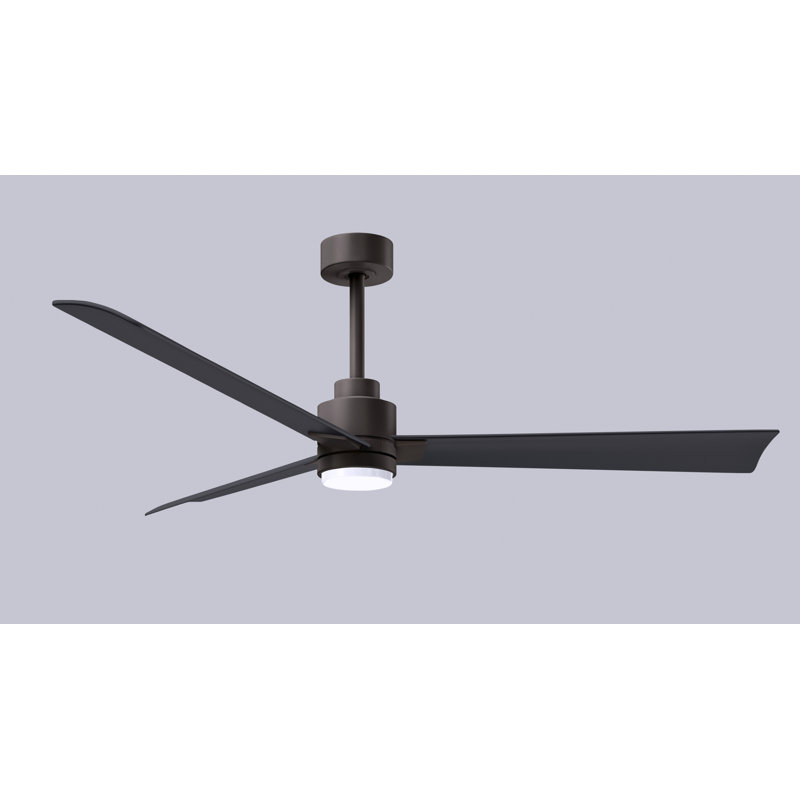 Alessandra Ceiling Fan, Matte Black, Textured Bronze, 56"