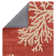 Coastal Seaside Wool Floral Area Rug in Orange