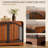 31"Arch Design Wooden Dog Crate Furniture, Heavy Duty Indoor Pet Kennel End Table for Small to Large Dogs, Easy Assembly,  Walnut-919435379-919435377