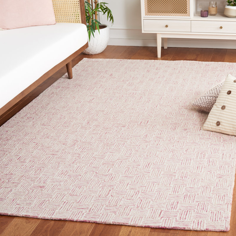 Leni Micro-Loop Area Rug In Pink/Ivory, Rectangle 8' x 10'