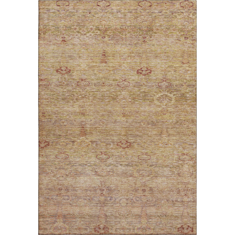 Premium Machine Washable Mayfield AMF2090 Global Rug, 10' x 14', Coral