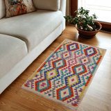 Tapis ivoire en laine noué à la main 3 pi 2 po x 4 pi 9 po Lovrien