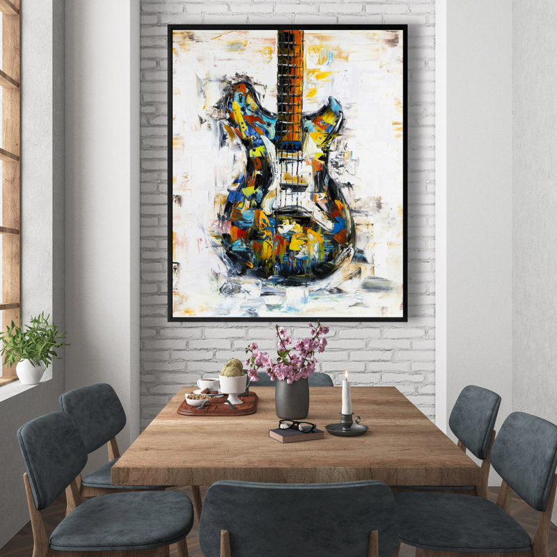 Abstract Guitar Print On Canvas