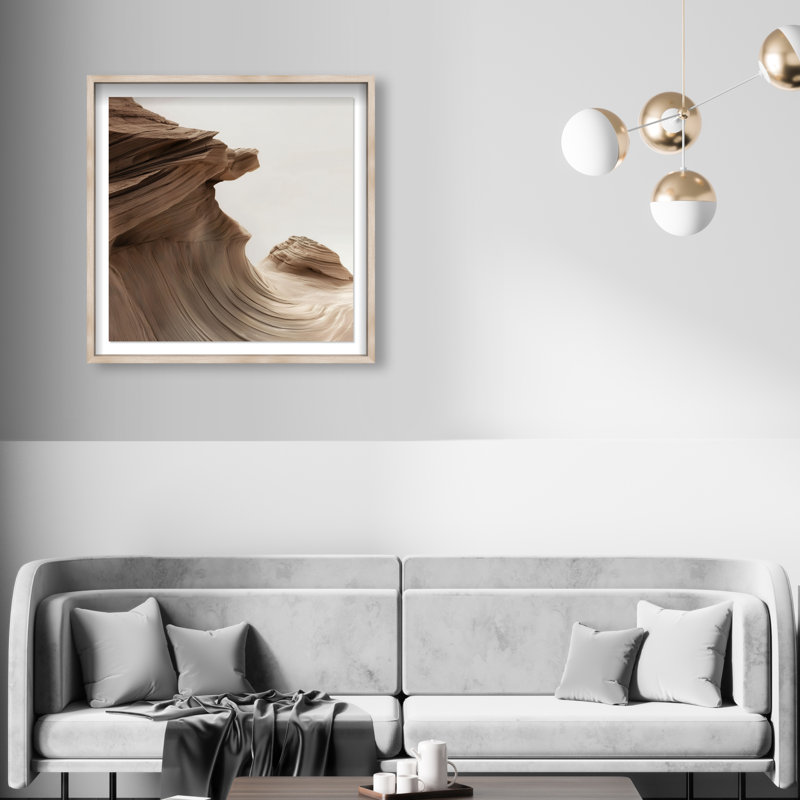 Stoic Sandstone II Print by Oliver Gal, 31.5"H x 31.5"W, Natural Oak Shadowbox