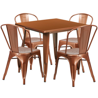 Metal Indoor-Outdoor Table Set
