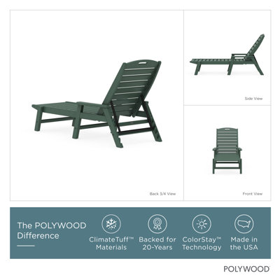 POLYWOOD Nautical Chaise with Arms
