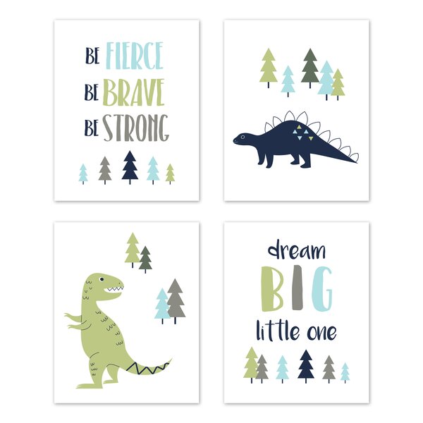 Watercolor Dinosaur T-Rex Front Fabric Panel –