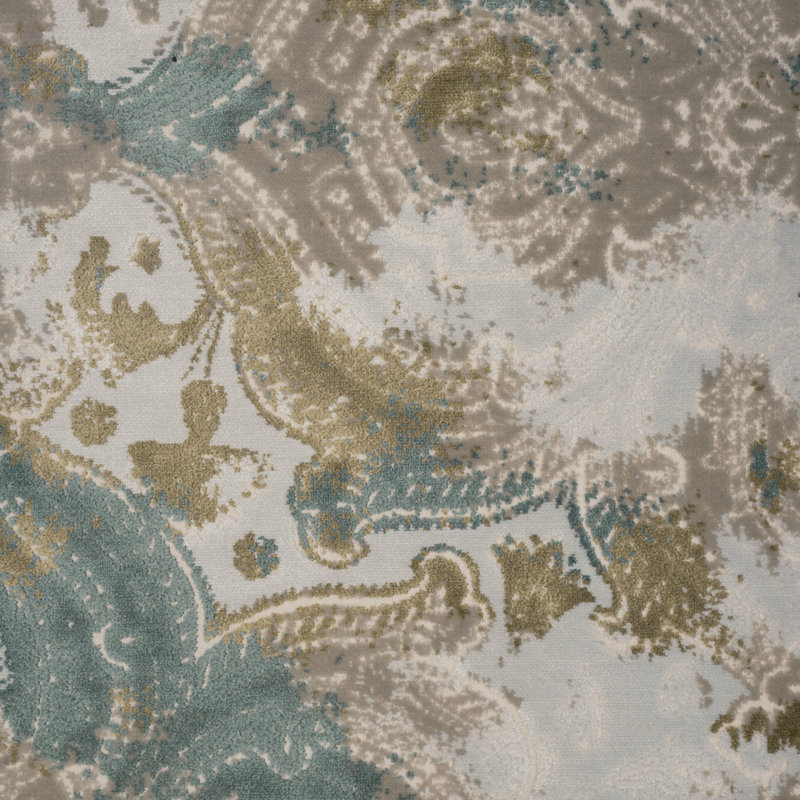 Kashmir Large Scale Frame Cut Fabric, Emerald