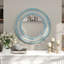 Miroir mural en bois bleu floral délavé