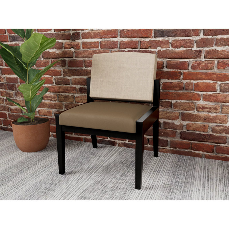 Chaise d'invité Amherst, Noir, Chambray calcaire / Patriot Plus taupe