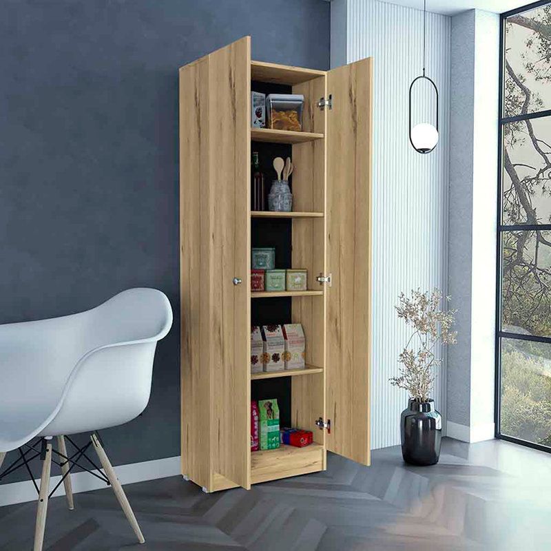 Armoire de rangement Pipestone, cinq tablettes, Brun