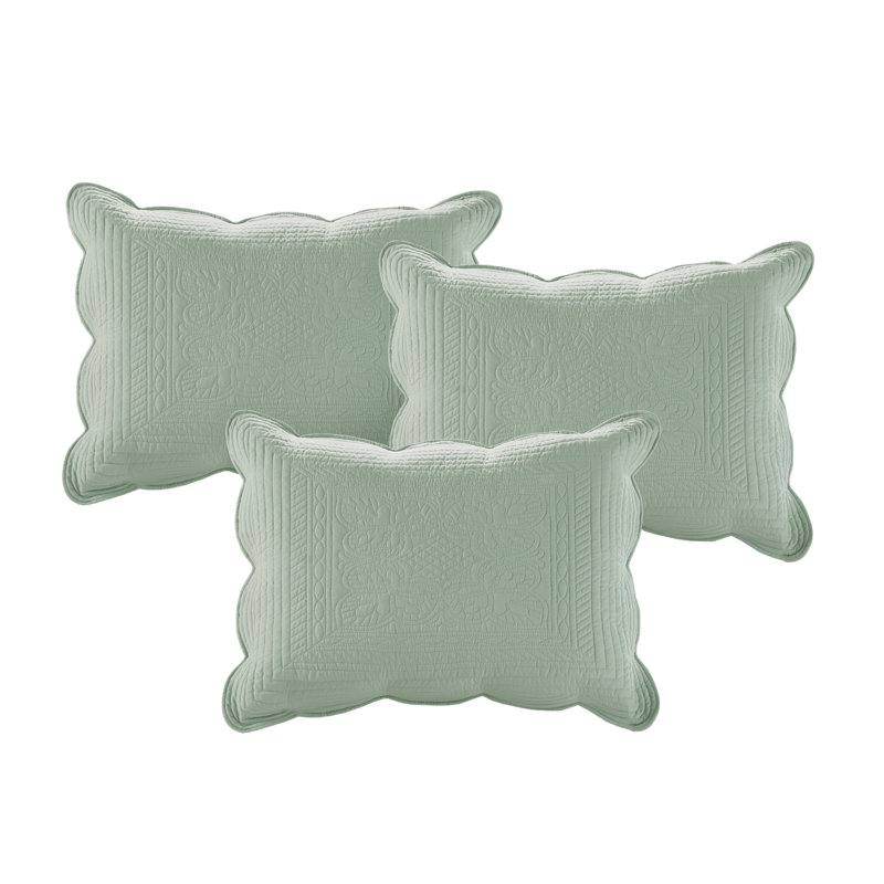 Seafoam Reversible Microfiber Daybed Cover Set with Scalloped Edges