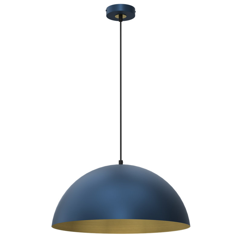 Abdeslam 1 - Light Dome Pendant, 90cm H x 45cm W x 45cm D, Blue, Blue and gold