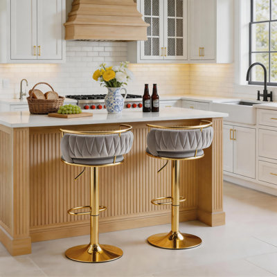 Christal Swivel Upholstered Adjustable Height Counter Stool