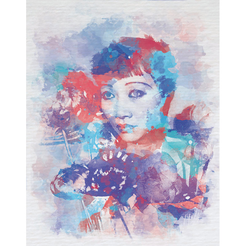 Décalcomanie murale amovible aquarelle wong anna, H 28 po x l 22 po