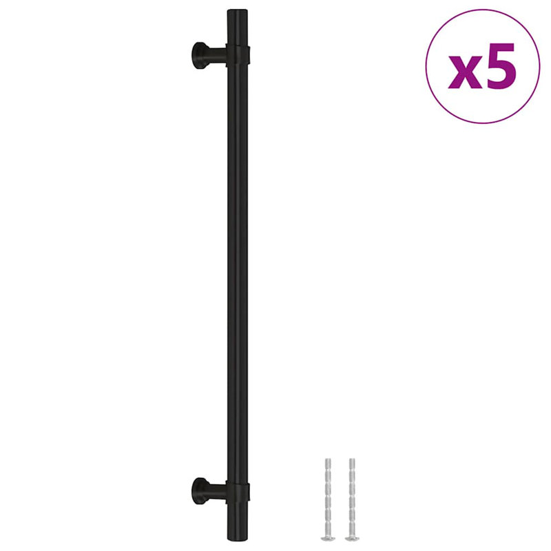 Metro Lane Cabinet Handles 5 Pcs Silver 224 Mm Stainless Steel, 224 Mm, Black
