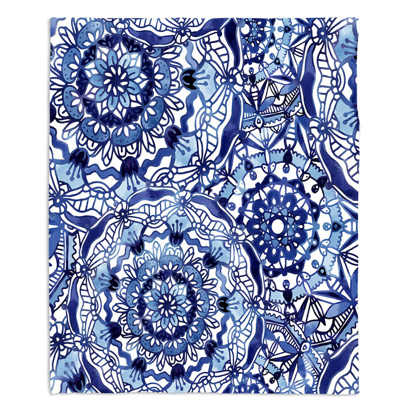 Couverture Delft Mandalas, 68 po x 80 po