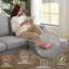 Ensemble de salon de 101 po en velours côtelé 3 pièces comprenant un canapé modulaire en L 4 places, un repose-pieds et une chaise-2046352906