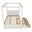 Lit à baldaquin rembourré beige avec lit gigogne et rangement-89318018