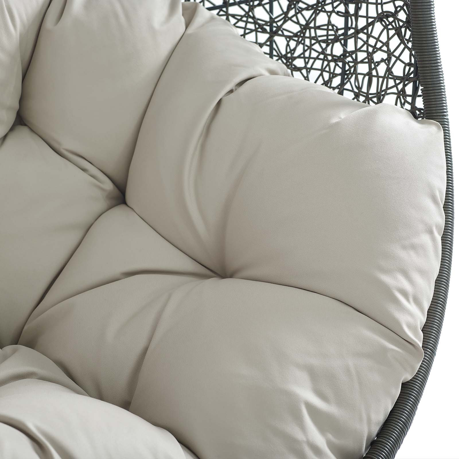 Modway Hide Sunbrella® Swing Chair, Gray/Beige