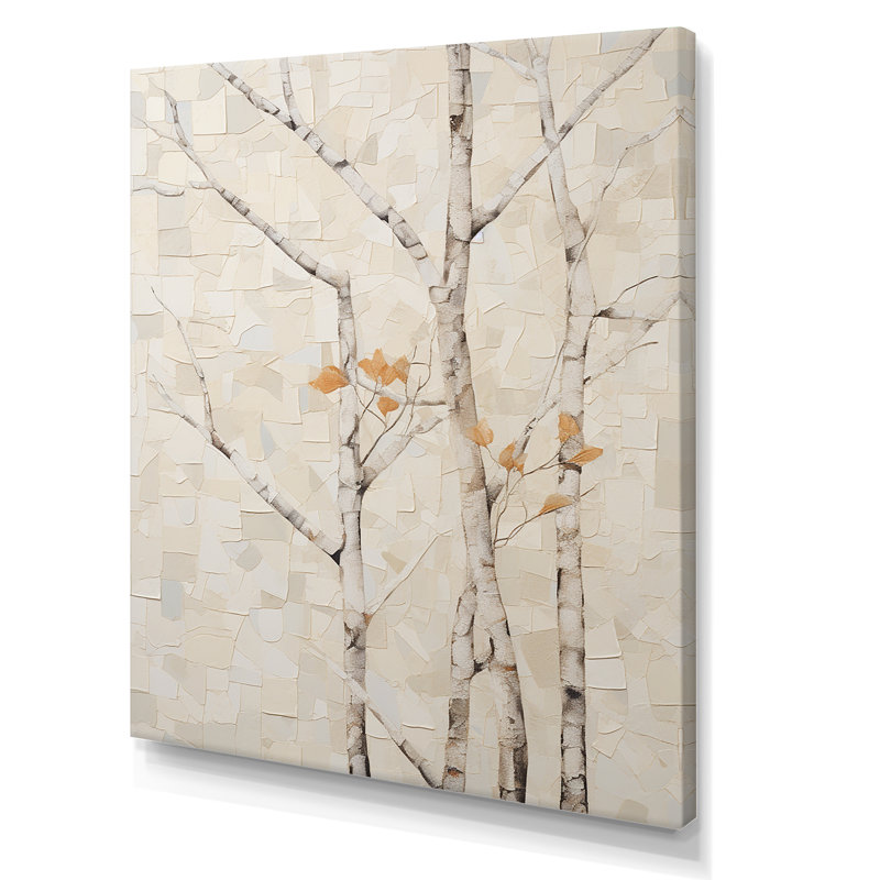 Minimalisme sycomore beige solitude III, reproduction d'art sur toile, Toile tendue, H 44 po x l 34 po x P 1,5 po