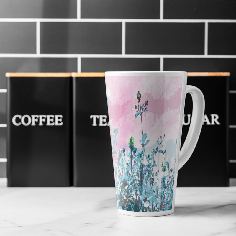 Flowers Latte Mug, Pink/Blue