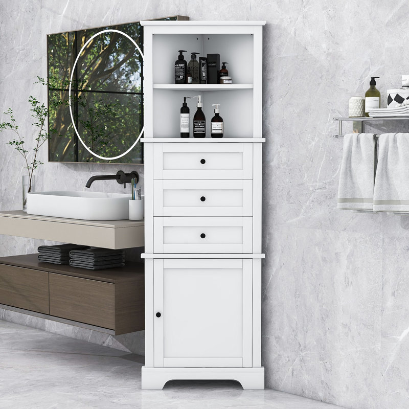 Zaviah Bathroom Cabinet, White