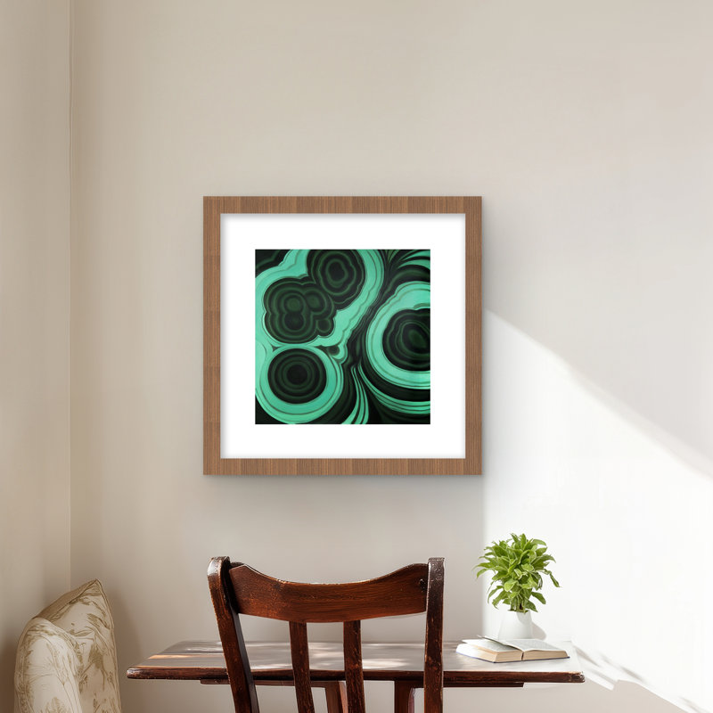 Malachite Stone - Green Shapes Framed Matted Print Decor