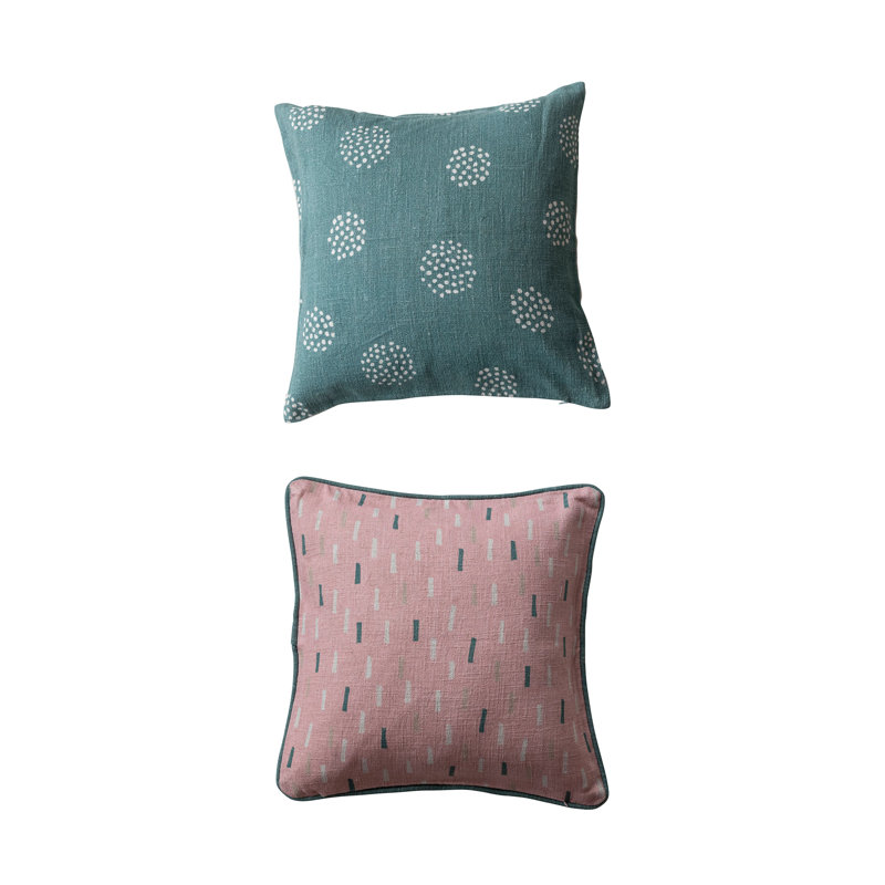 Linen Blend Throw Square Pillow Cover & Insert