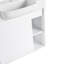 Élégant meuble-lavabo mural avec lavabo, finition blanc brillant moderne