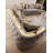 Button Tufted Sofa With Gold Accent-1930070779