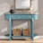 Retro Console Table With Curved Design, Smooth Glaze, 2 Drawers And Metal Handles-1385624863