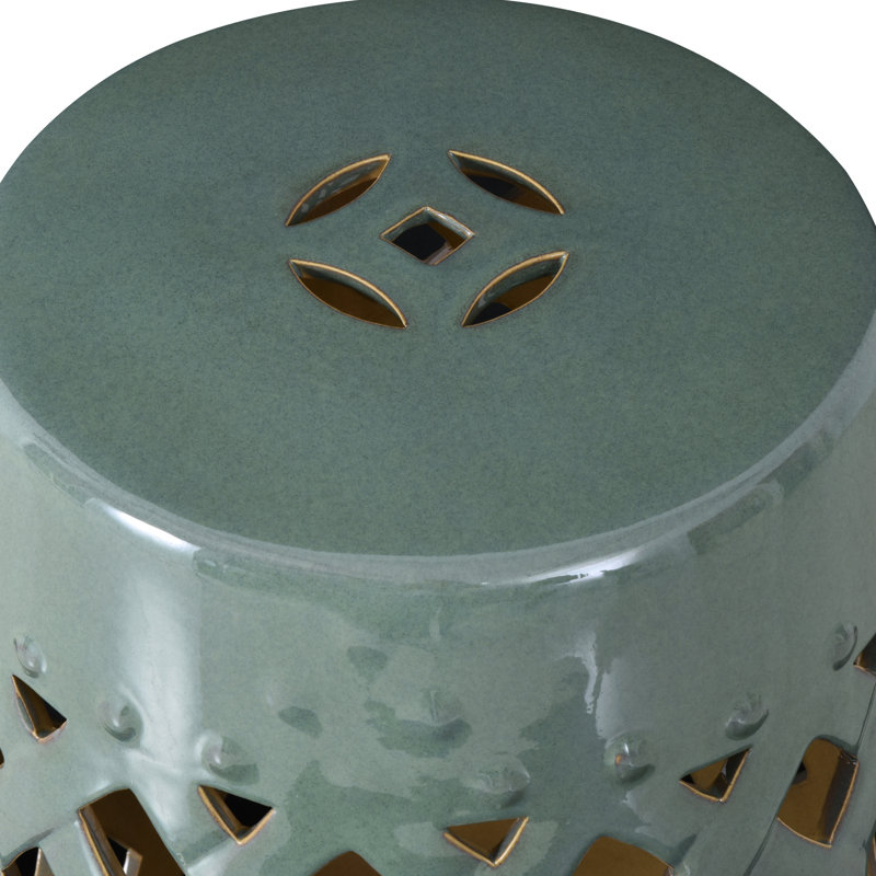 Tabouret de jardin en céramique, ornement tissé, émaillé et solide pour tabouret de bord de piscine extérieur, matériau, motif, décoratif