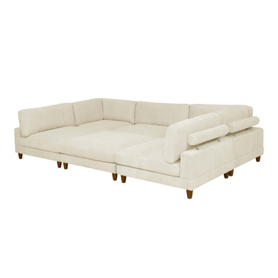 Large Seating Corduroy Modular Sectional