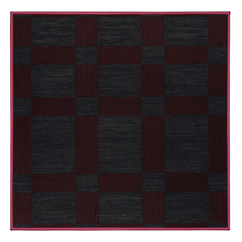 Machine Washable Checkered Brown Area Rug, Square 3'