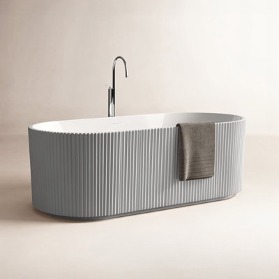 67" Freestanding Soaking Bathtub with Drain