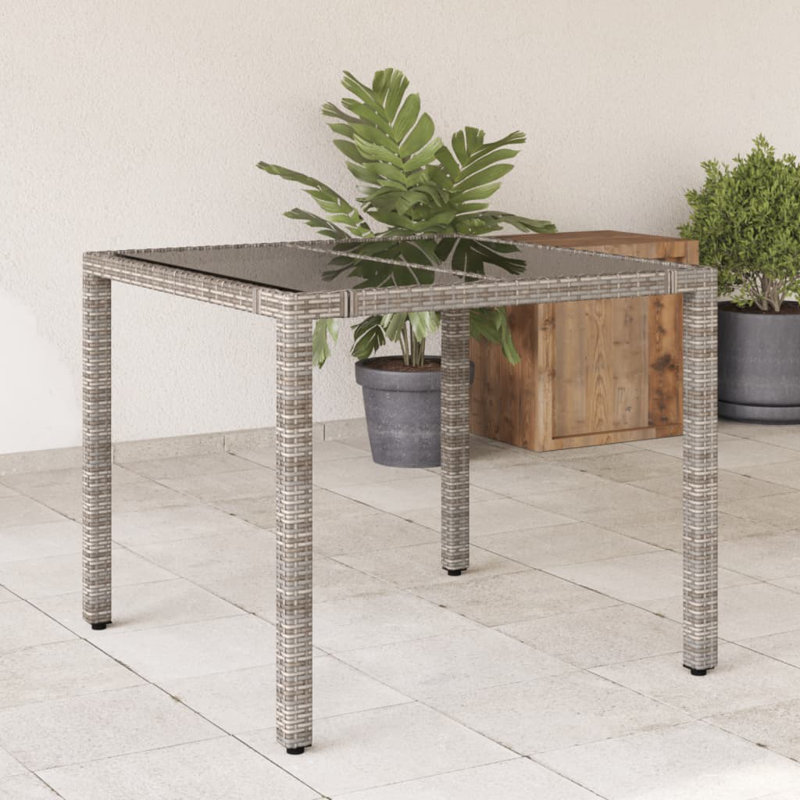 Piranavan Outdoor Dining Table , cm W 90cm cm D, 75cm H x 90cm W x 190cm L, Grey