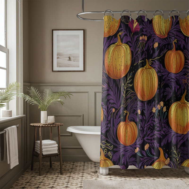 Rustic Embroidery - 1 Piece Standard Shower Curtain, 74'' H x 71'' W