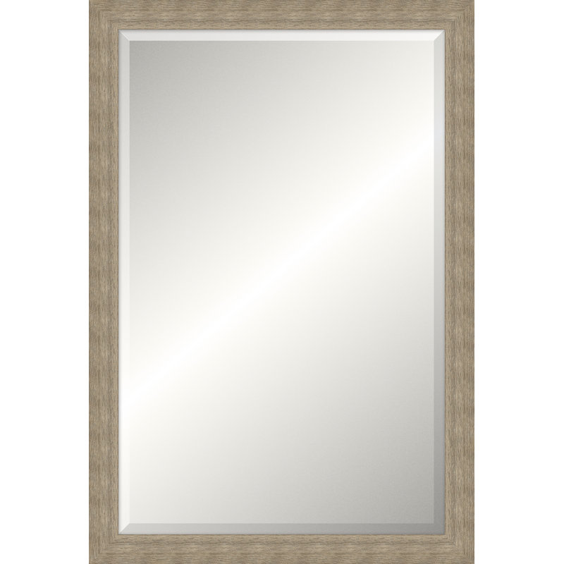 Miroir Elkhead, Rectangle 37,75 po x 25,75 po, Gris clair, Biseauté